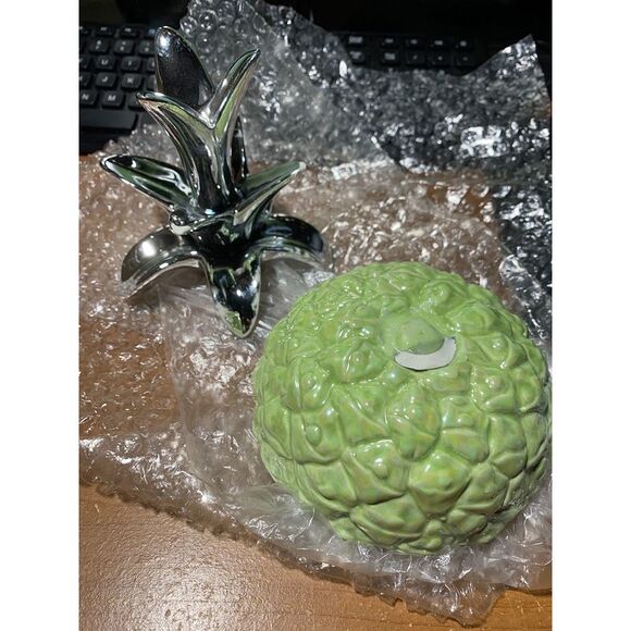 Green Ceramic Tropical Pineapple Decorative Jar - Picture 7 of 7